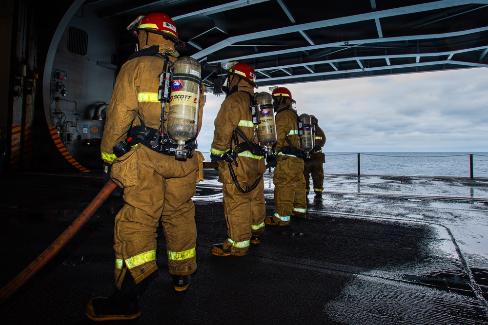 Nimitz Conducts Damage Control Drill