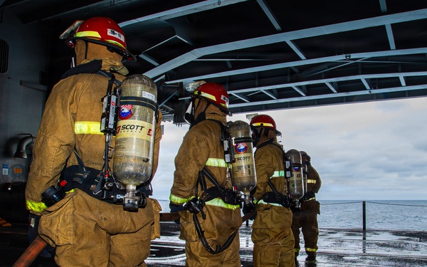 Nimitz Conducts Damage Control Drill