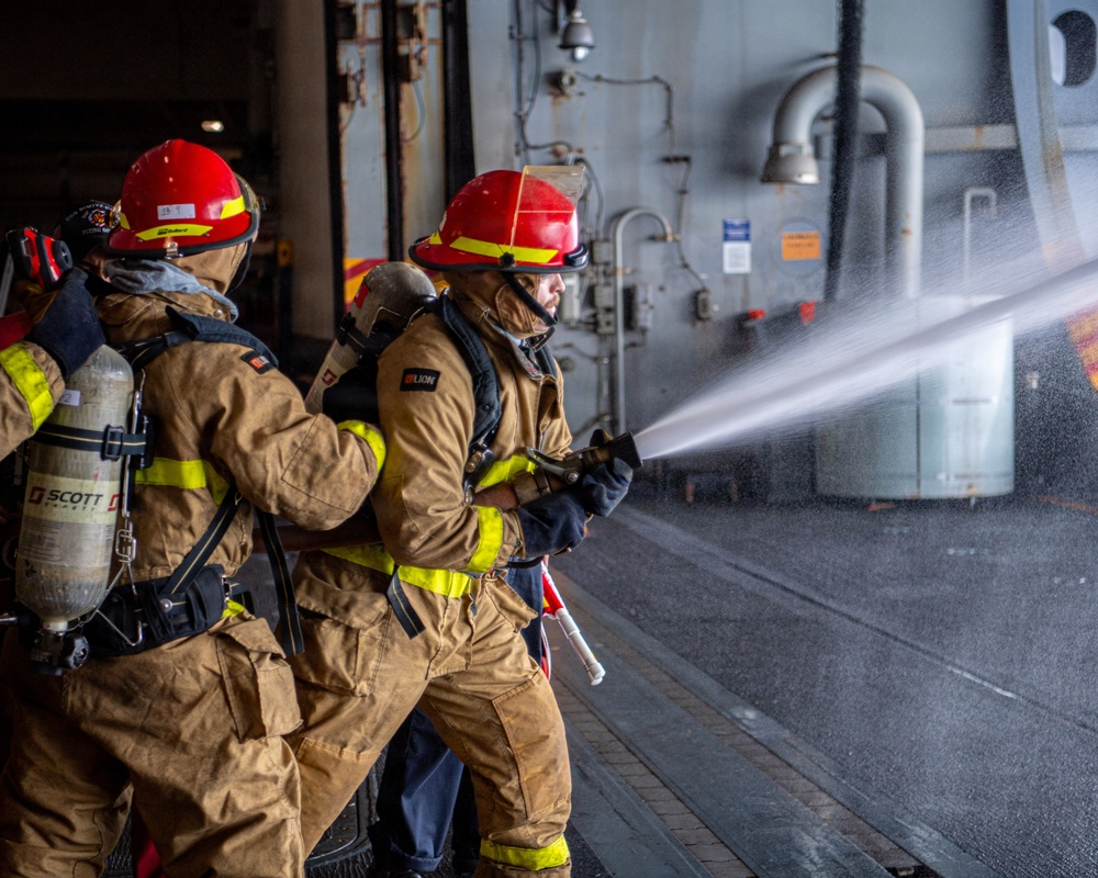 Nimitz Conducts Damage Control Drill