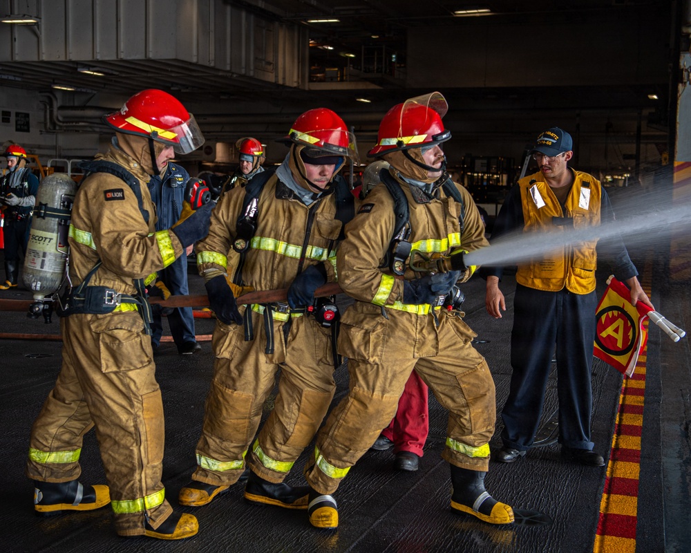 Nimitz Conducts Damage Control Drill