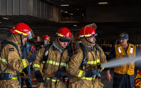 Nimitz Conducts Damage Control Drill