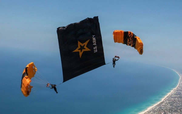 The U.S. Army Parachute Team jumps for Gulf Coast Salute Airshow