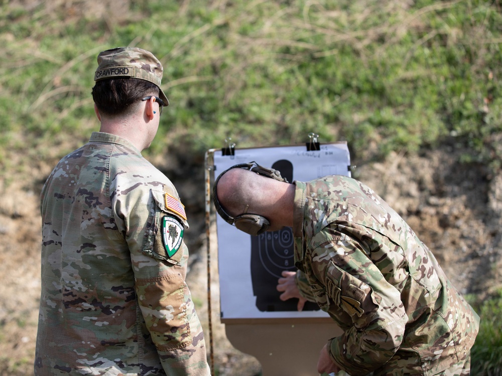 Soldier Reviews Target