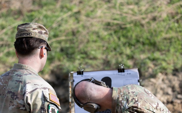 Soldier Reviews Target