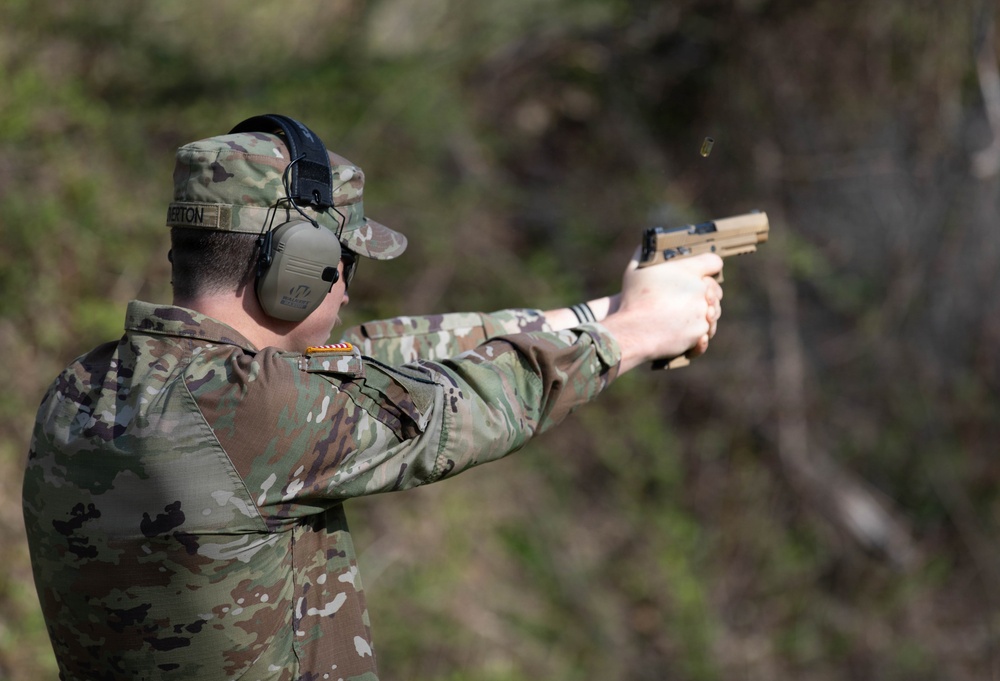 Soldier fires pistol