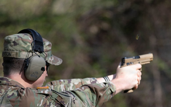 Soldier fires pistol