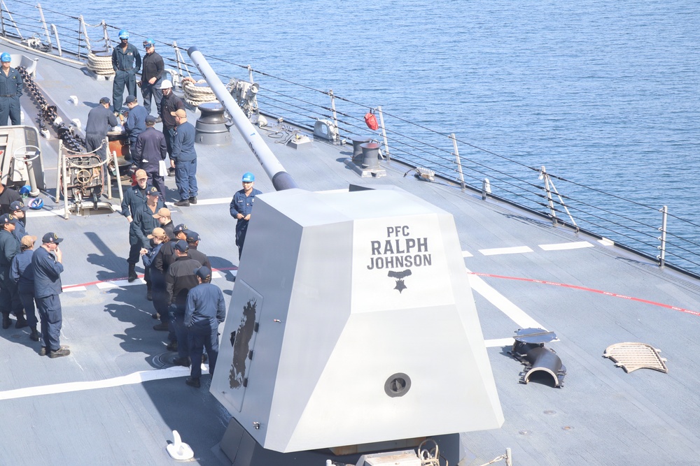 USS Ralph Johnson Departs for Ammo Anchorage