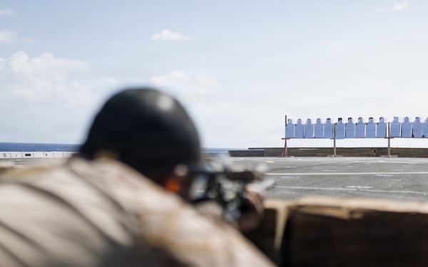 11th MEU Marines, Sailors Conduct Marksmanship Training Aboard USS Portland