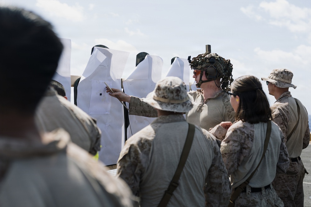 11th MEU Marines, Sailors Conduct Marksmanship Training Aboard USS Portland