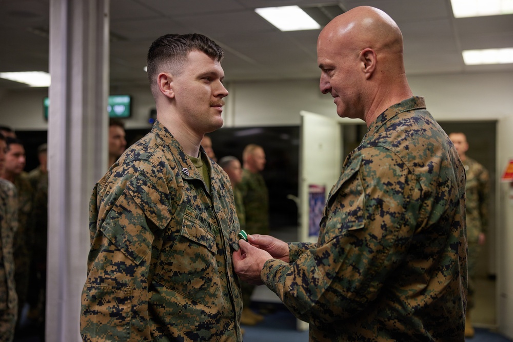 U.S. Marine Corps Sgt. Joshua Johnson provides lifesaving care, receives medal