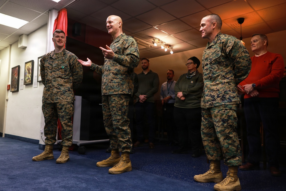 U.S. Marine Corps Sgt. Joshua Johnson provides lifesaving care, receives medal