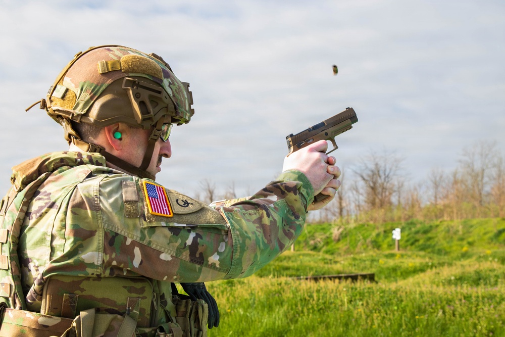 Indiana Guardsmen assigned to the 38th Infantry Division conduct weapons qualifications at Camp Atterbury.