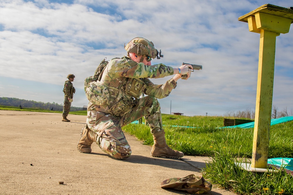 Indiana Guardsmen assigned to the 38th Infantry Division conduct weapons qualifications at Camp Atterbury.
