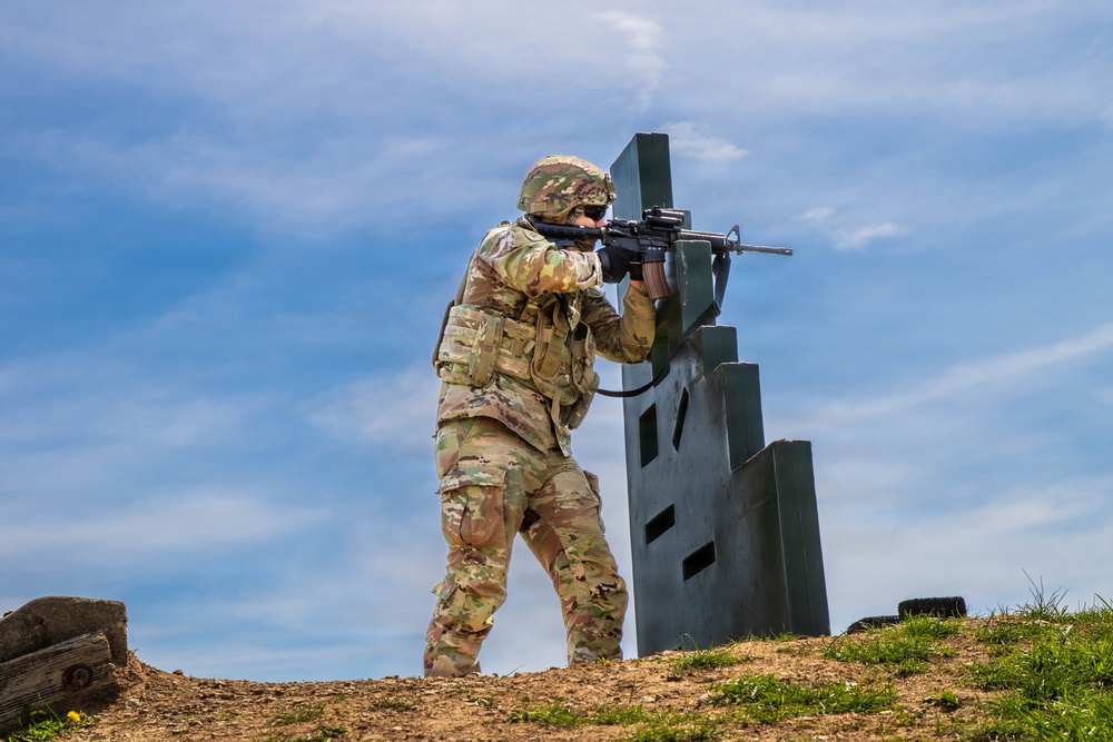 Indiana Guardsmen assigned to the 38th Infantry Division conduct weapons qualifications at Camp Atterbury.
