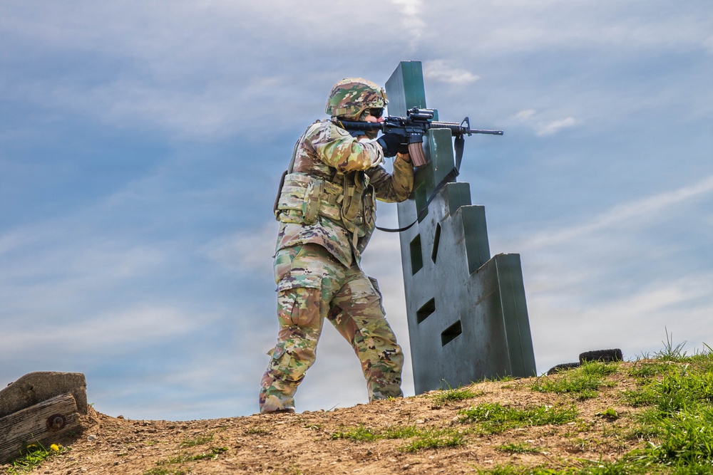 Indiana Guardsmen assigned to the 38th Infantry Division conduct weapons qualifications at Camp Atterbury.