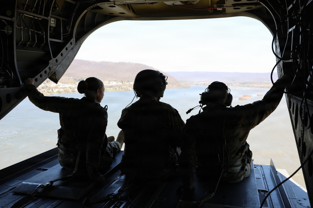 Reenlistment in a CH-47 Chinook