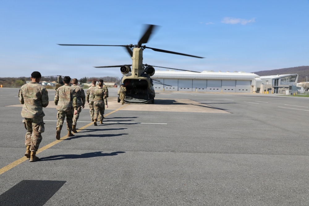 Reenlistment in a CH-47 Chinook