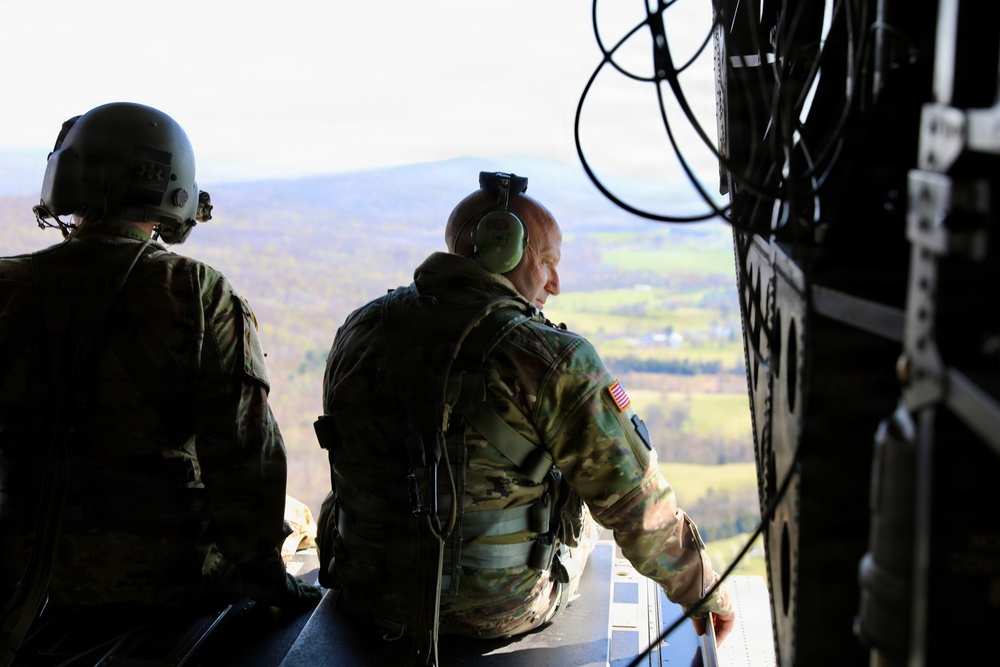 Reenlistment in a CH-47 Chinook