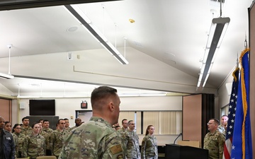 U.S. Air Force Maj. Denver H. Barrows assumes command of the 82d Aerial Port Squadron, 349th Air Mobility Wing