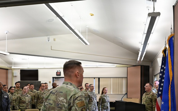 U.S. Air Force Maj. Denver H. Barrows assumes command of the 82d Aerial Port Squadron, 349th Air Mobility Wing