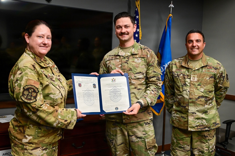 Master Sgt. Cameron Crawford Promoted at Tinker Air Force Base