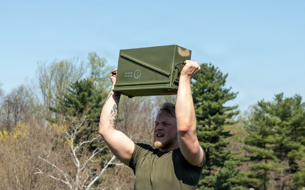 Estonian Soldier Performs Ammo Can Press