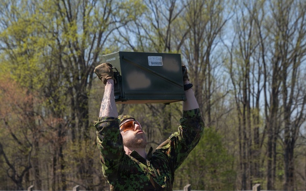 Estonian Soldier Performs Ammo Can Press