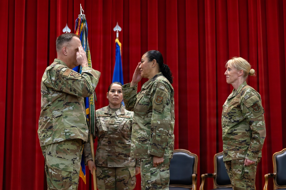 Passing the Torch: 452d AMW Welcomes Incoming Command Chief