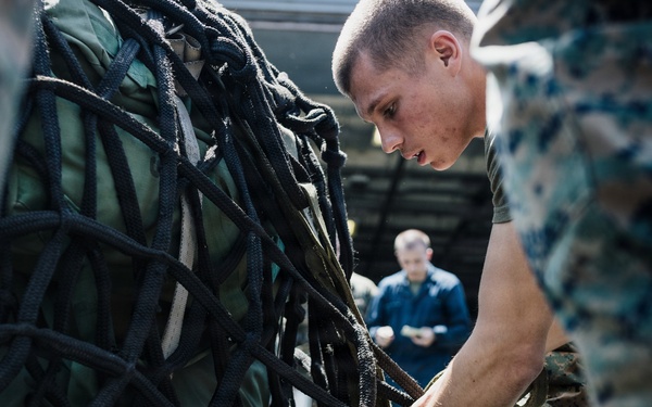 11th MEU Marines Conduct Cargo Loading Exercise Aboard USS Portland