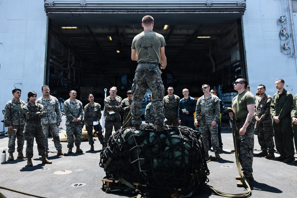 11th MEU Marines Conduct Cargo Loading Exercise Aboard USS Portland