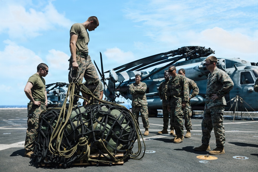 11th MEU Marines Conduct Cargo Loading Exercise Aboard USS Portland