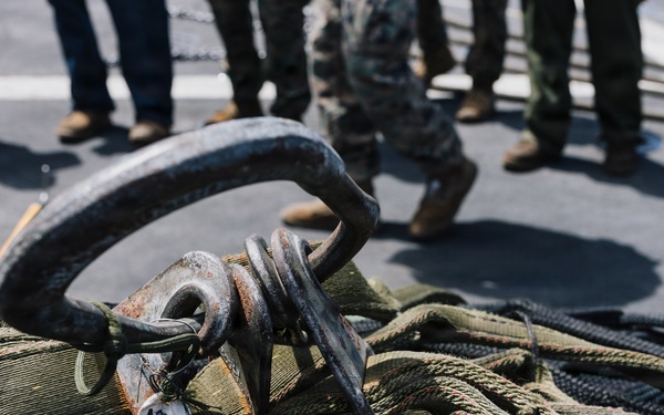 11th MEU Marines Conduct Cargo Loading Exercise Aboard USS Portland