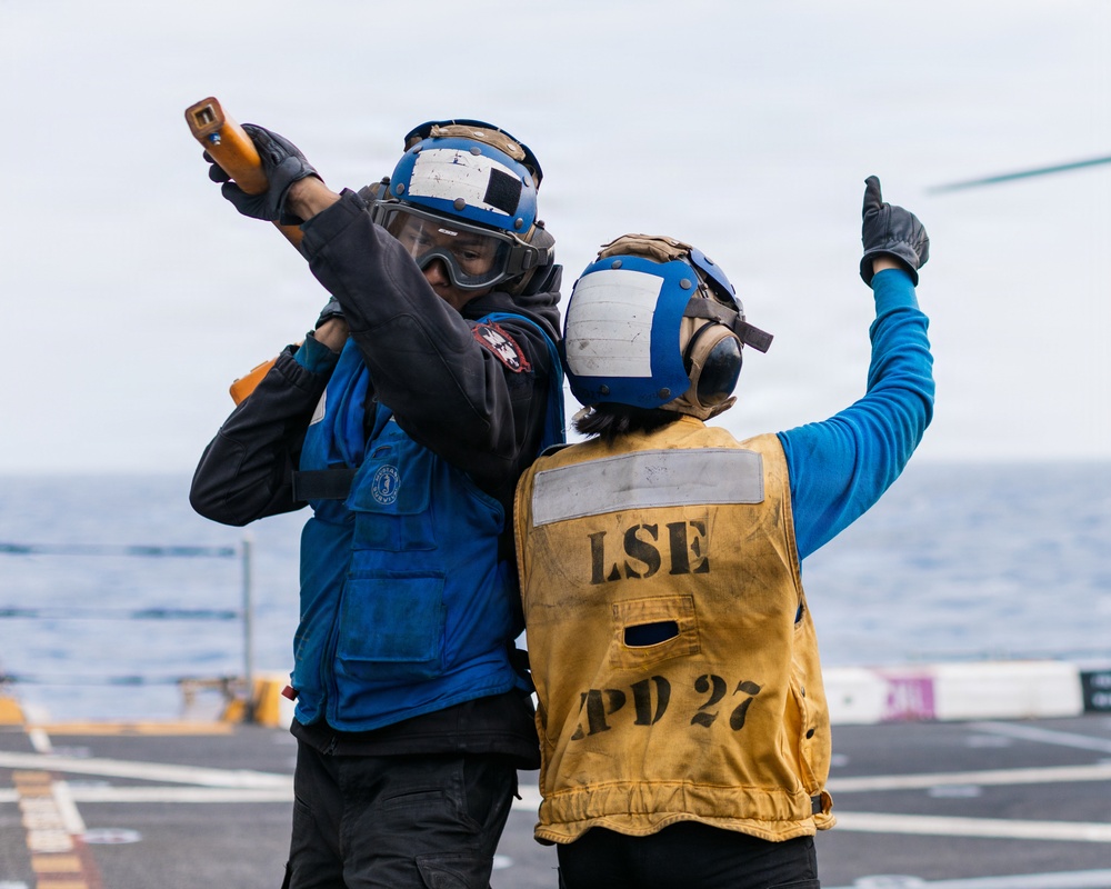 11th MEU Marines, Sailors Conduct Flight Operations Aboard USS Portland