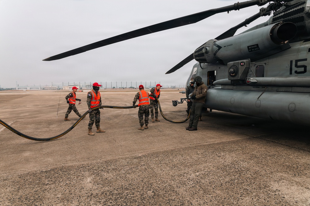 HMH-466, ROK Marine Corps practice aerial gunnery
