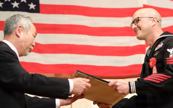 CFAY Receives Letter of Appreciation from US and Japan Navy Friendship Association