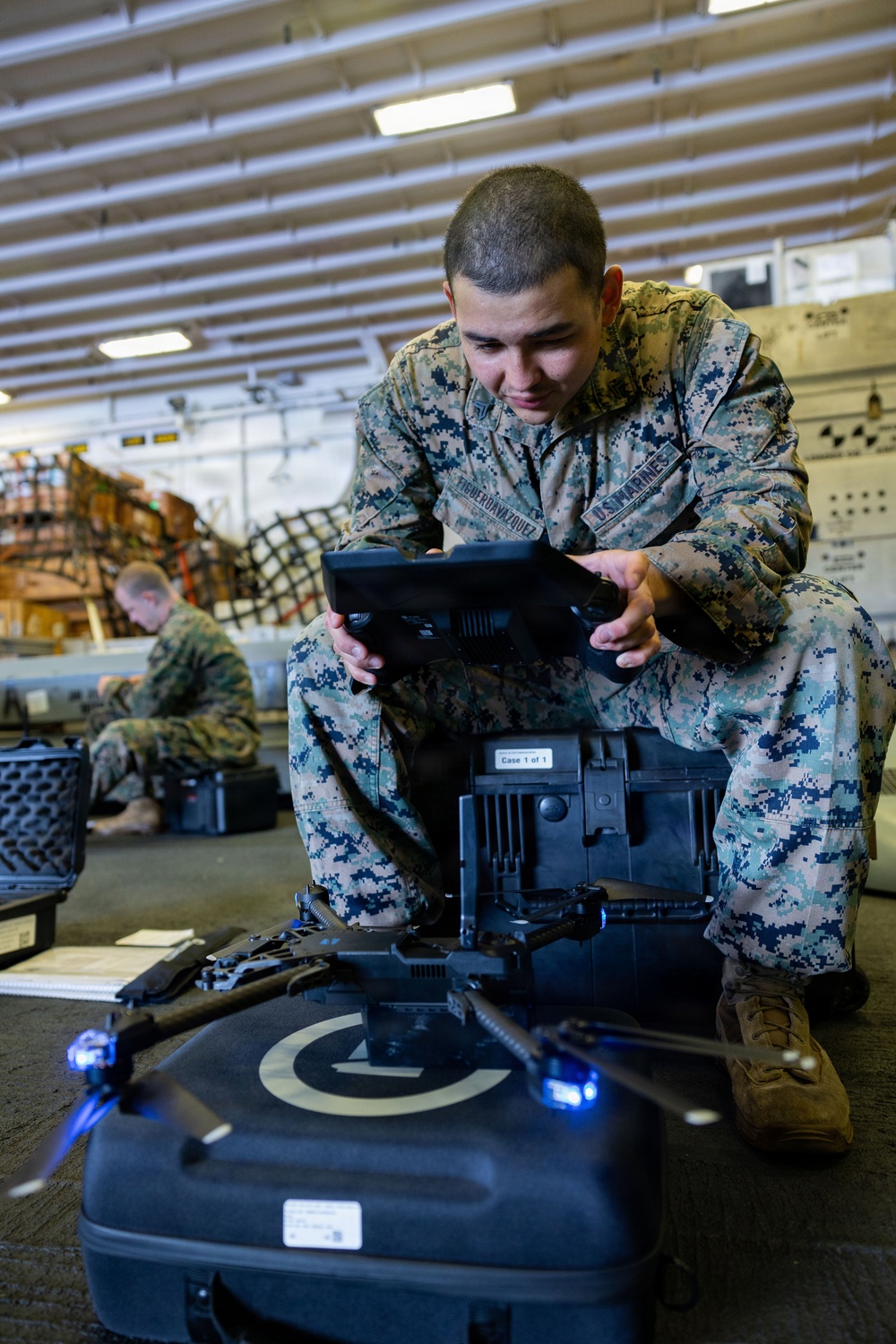 11th MEU Marines Conduct an Unmanned Aircraft System Demonstration Aboard USS Boxer