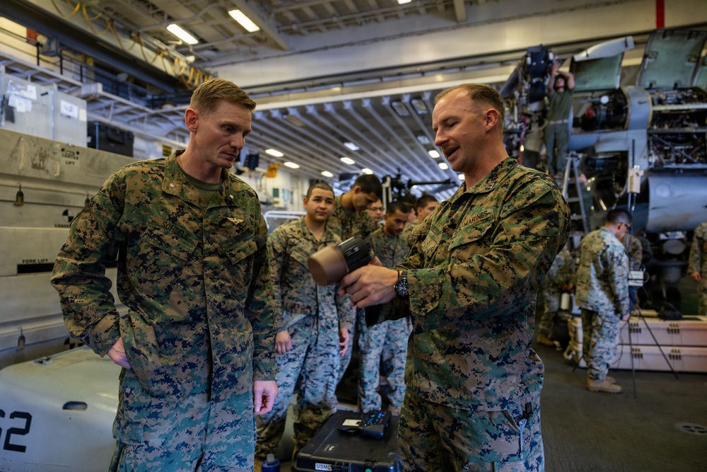 11th MEU Marines Conduct an Unmanned Aircraft System Demonstration Aboard USS Boxer