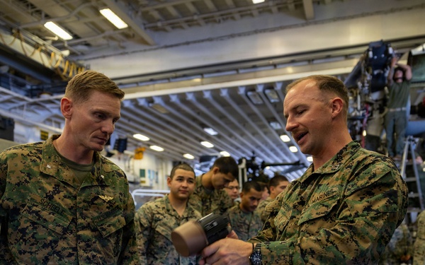 11th MEU Marines Conduct an Unmanned Aircraft System Demonstration Aboard USS Boxer