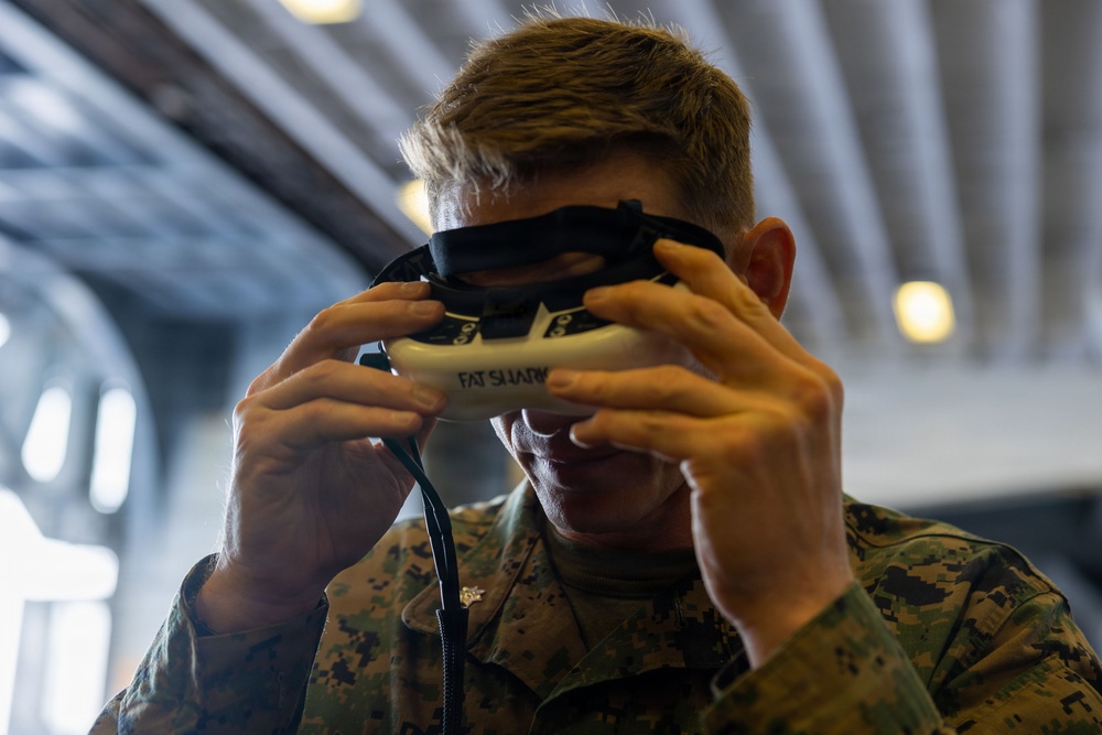 11th MEU Marines Conduct an Unmanned Aircraft System Demonstration Aboard USS Boxer