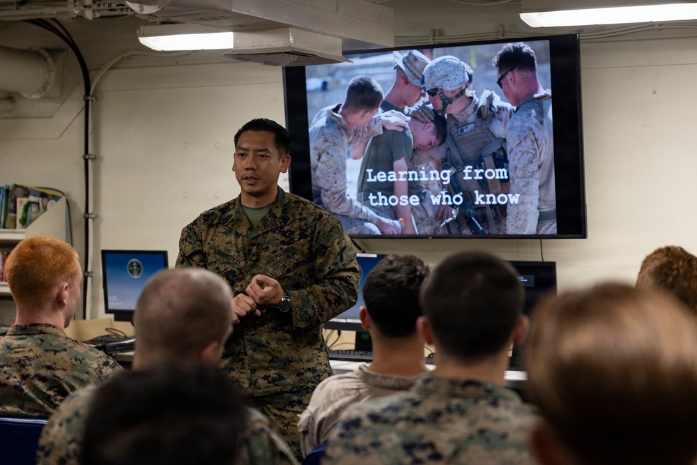 11th MEU Marines, Sailors Conduct Critical Stress Training Aboard USS Boxer