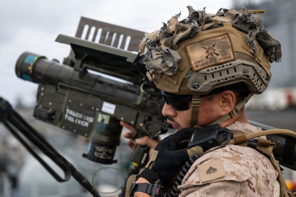 11th MEU Marines Conduct a Defense of the Amphibious Task Force Drill Aboard USS Boxer