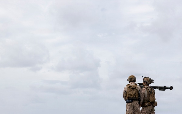 11th MEU Marines Conduct a Defense of the Amphibious Task Force Drill Aboard USS Boxer