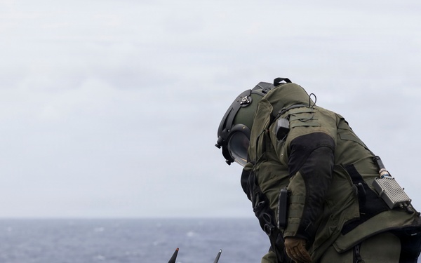 11th MEU Marines Conduct a Defense of the Amphibious Task Force Drill Aboard USS Boxer