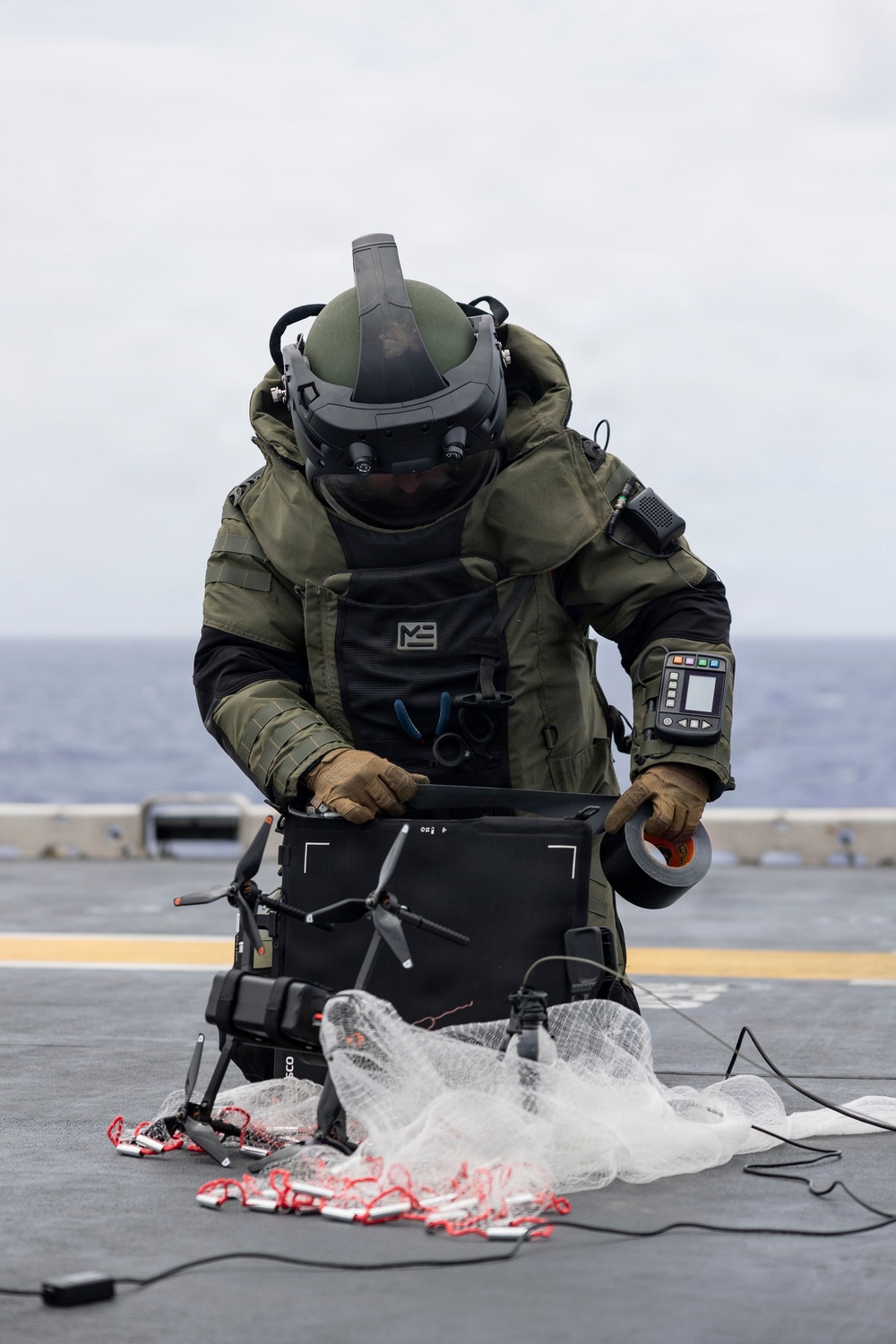 11th MEU Marines Conduct a Defense of the Amphibious Task Force Drill Aboard USS Boxer