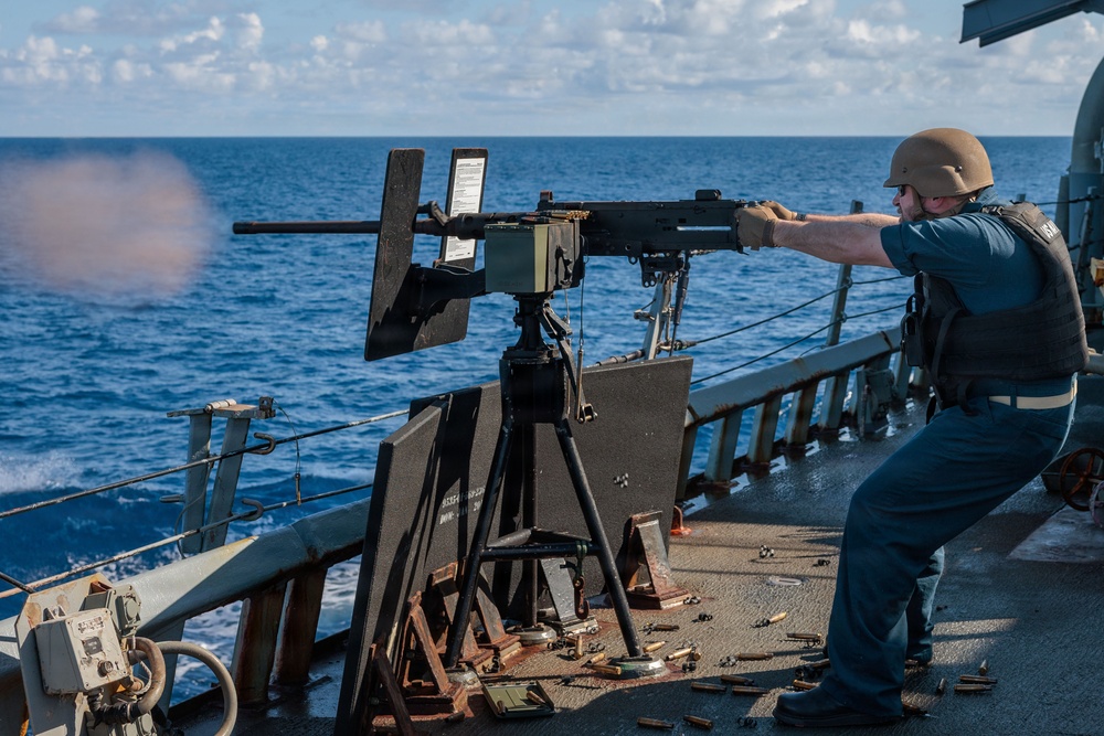 Crew-served weapons qualification aboard USS Gonzalez (DDG 66)