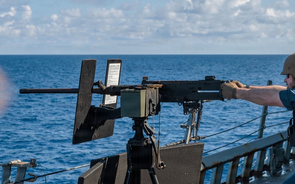 Crew-served weapons qualification aboard USS Gonzalez (DDG 66)