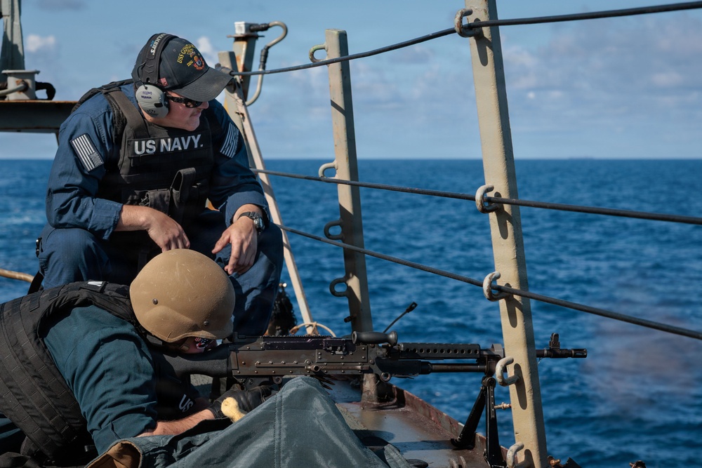 Crew-served weapons qualification aboard USS Gonzalez (DDG 66)