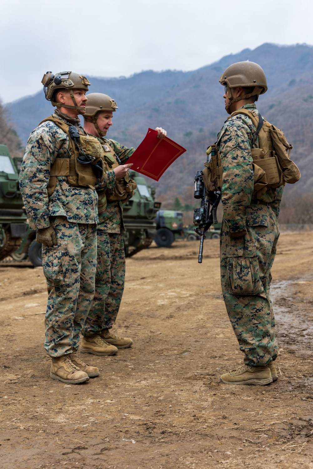 U.S. Marines with 3/12 Hold a Formation for Promotions and Awards during KMEP 26.1