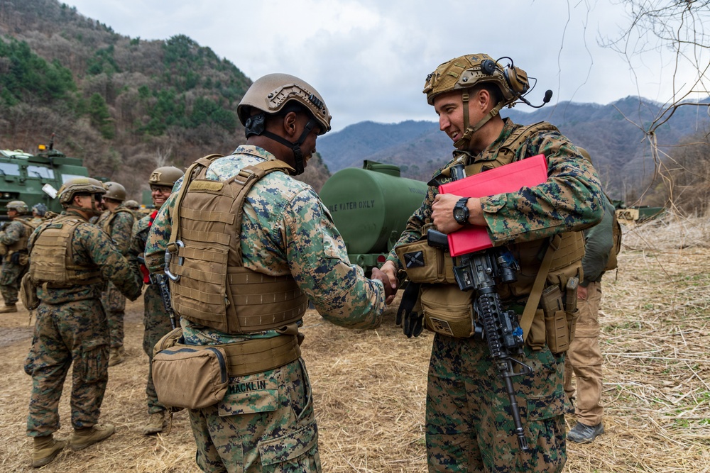 U.S. Marines with 3/12 Hold a Formation for Promotions and Awards during KMEP 26.1
