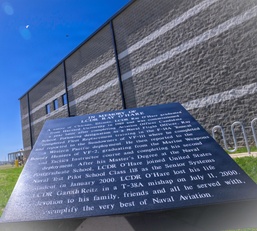 Navy dedicates MQ-25 hangar to fallen test pilot